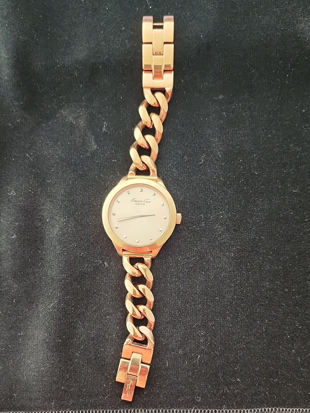 Kenneth Cole NY Rose Gold Cuban Chain Link Watch 10027347